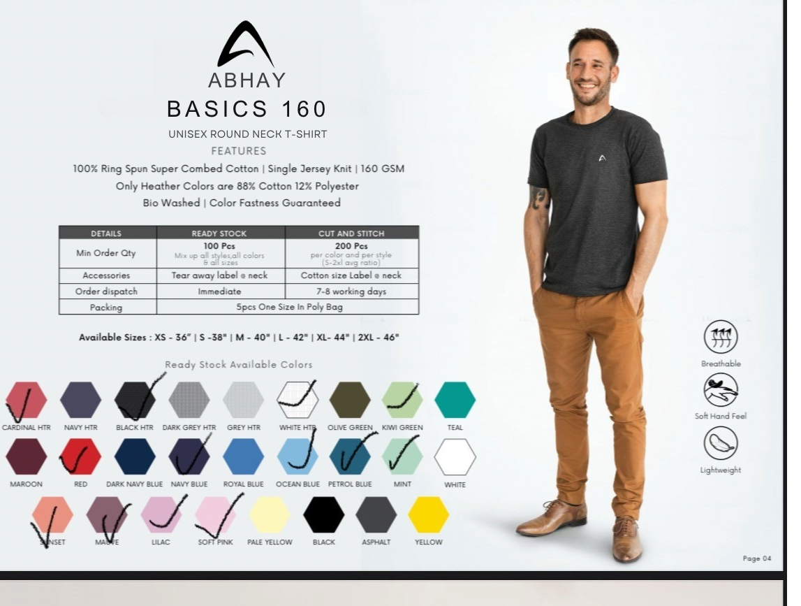High Fabrics of 100% cotton Unisex T.shirts